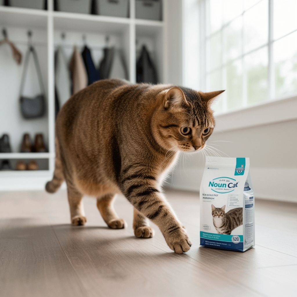 FHTONGE Extra Large Cat Litter Box Enclosure with cat - professional product lifestyle photo