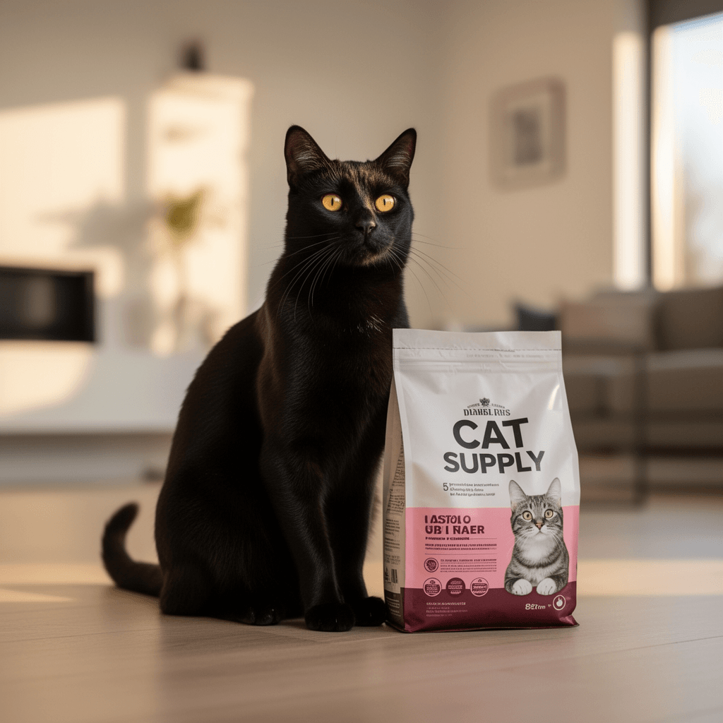 FHTONGE Extra Large Cat Litter Box Enclosure Splash Guard with cat - professional product lifestyle photo