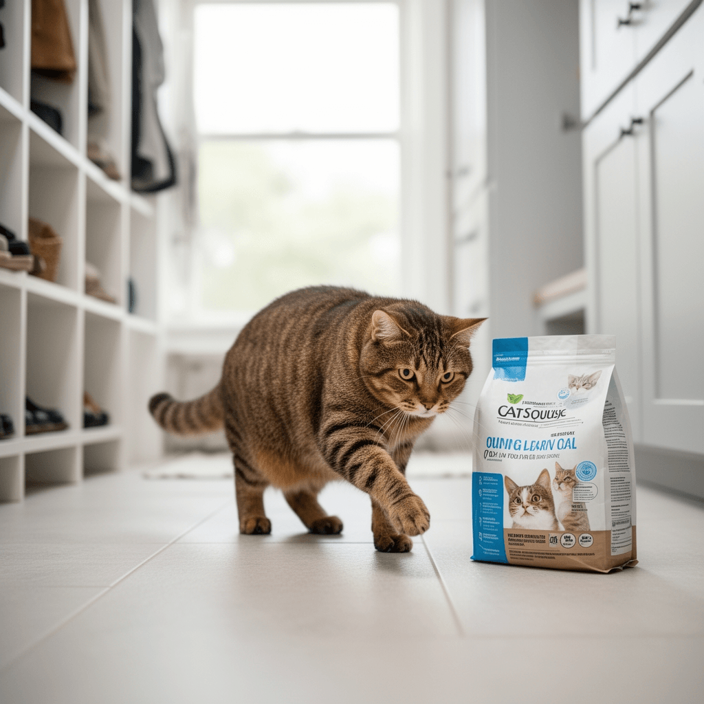 PetFusion ModestCat Litter Box Privacy Screen (3' Tall; 4' with cat - professional product lifestyle photo