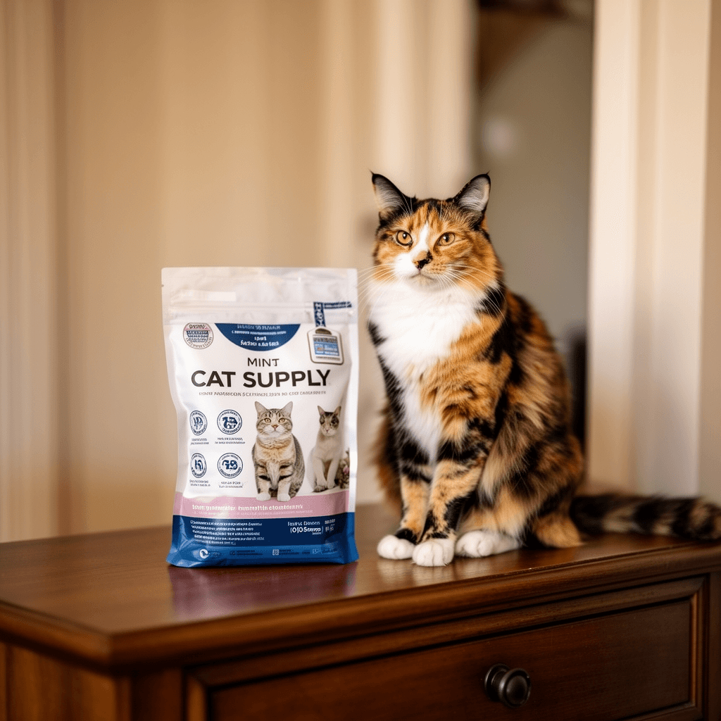 FHTONGE Extra Large Cat Litter Box Enclosure with cat - professional product lifestyle photo