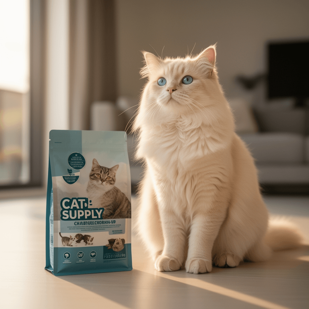 PetFusion Privacy Screen Cat Litter Box Furniture with cat - professional product lifestyle photo