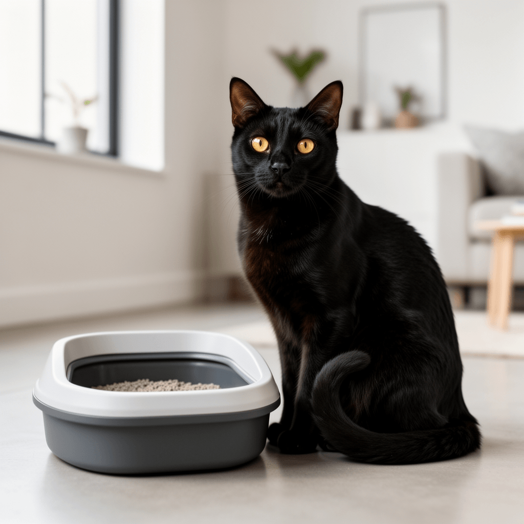 Low Entry Litter Box for Senior Kittens Disabled Cats - with cat - professional product lifestyle photo