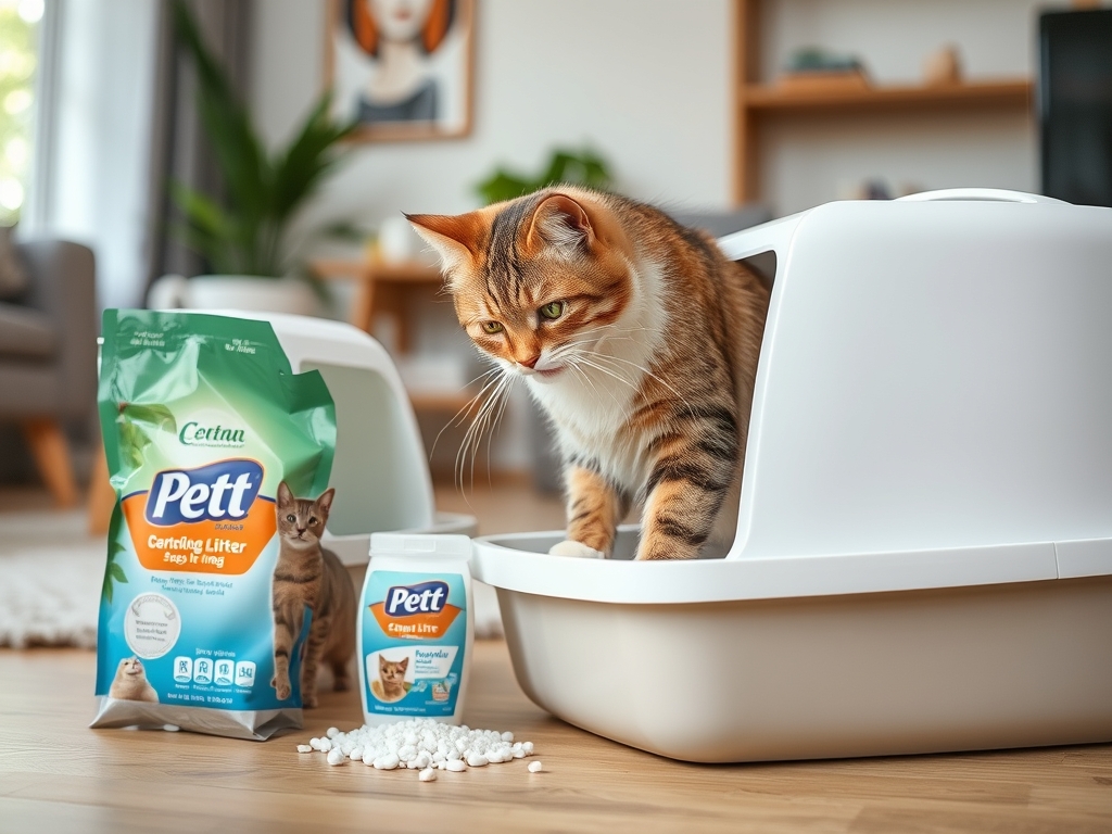 Cat owner reviewing best kitty litter box for cats options for their pet in 2026