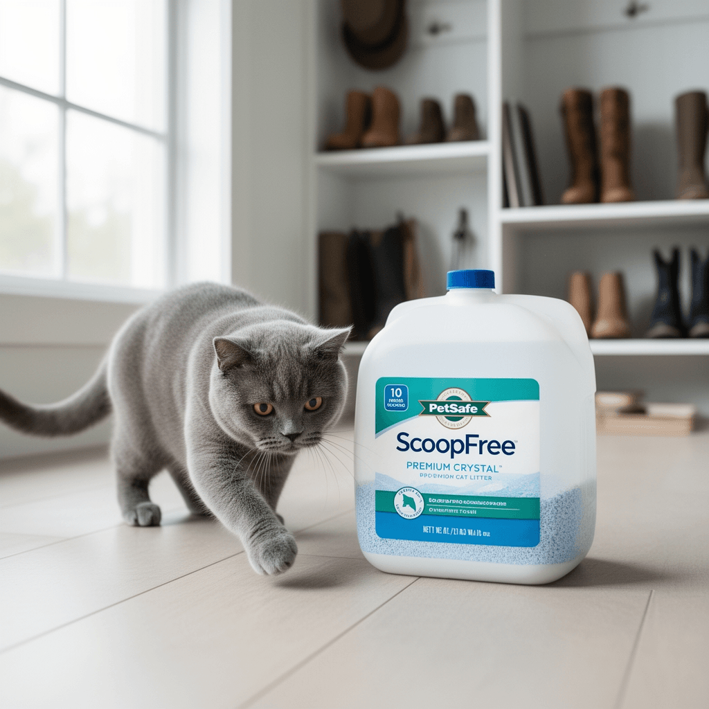 PetSafe ScoopFree Premium Crystal Cat Litter - Outperforms Clay Litter - Refill product lifestyle photo