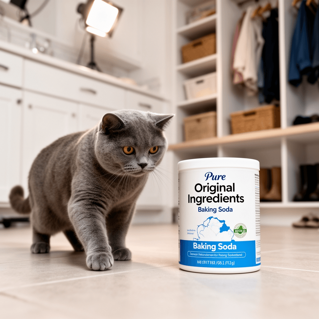 Pure Original Ingredients Baking Soda with cat - professional product lifestyle photo
