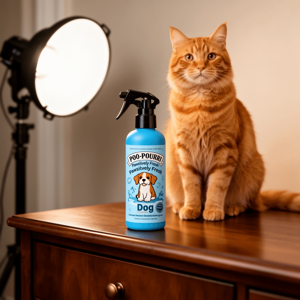 Poo-Pourri Pawsitively Fresh Pocket Deodorizer Spray – Dog with cat - professional product lifestyle photo