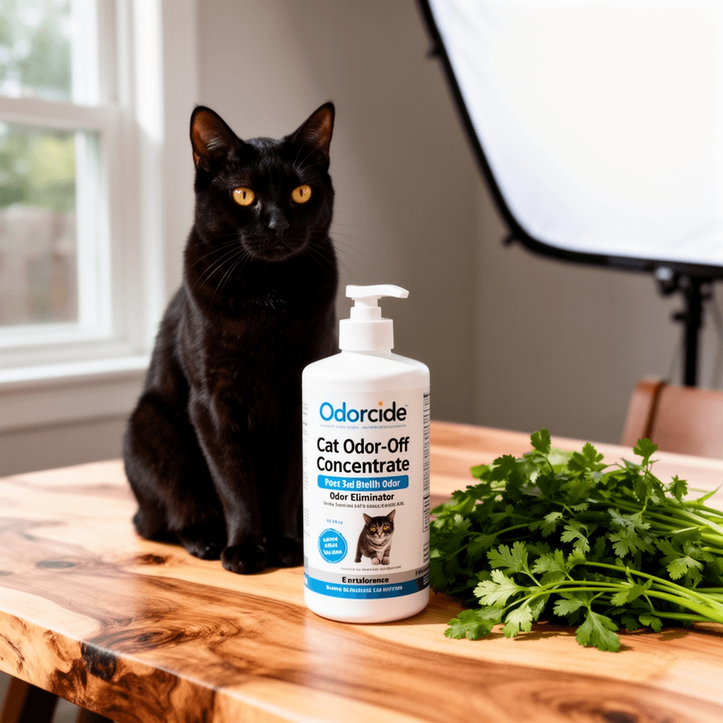 Odorcide Cat Odor-Off Concentrate Pet Smell Odor Eliminator with cat - professional product lifestyle photo