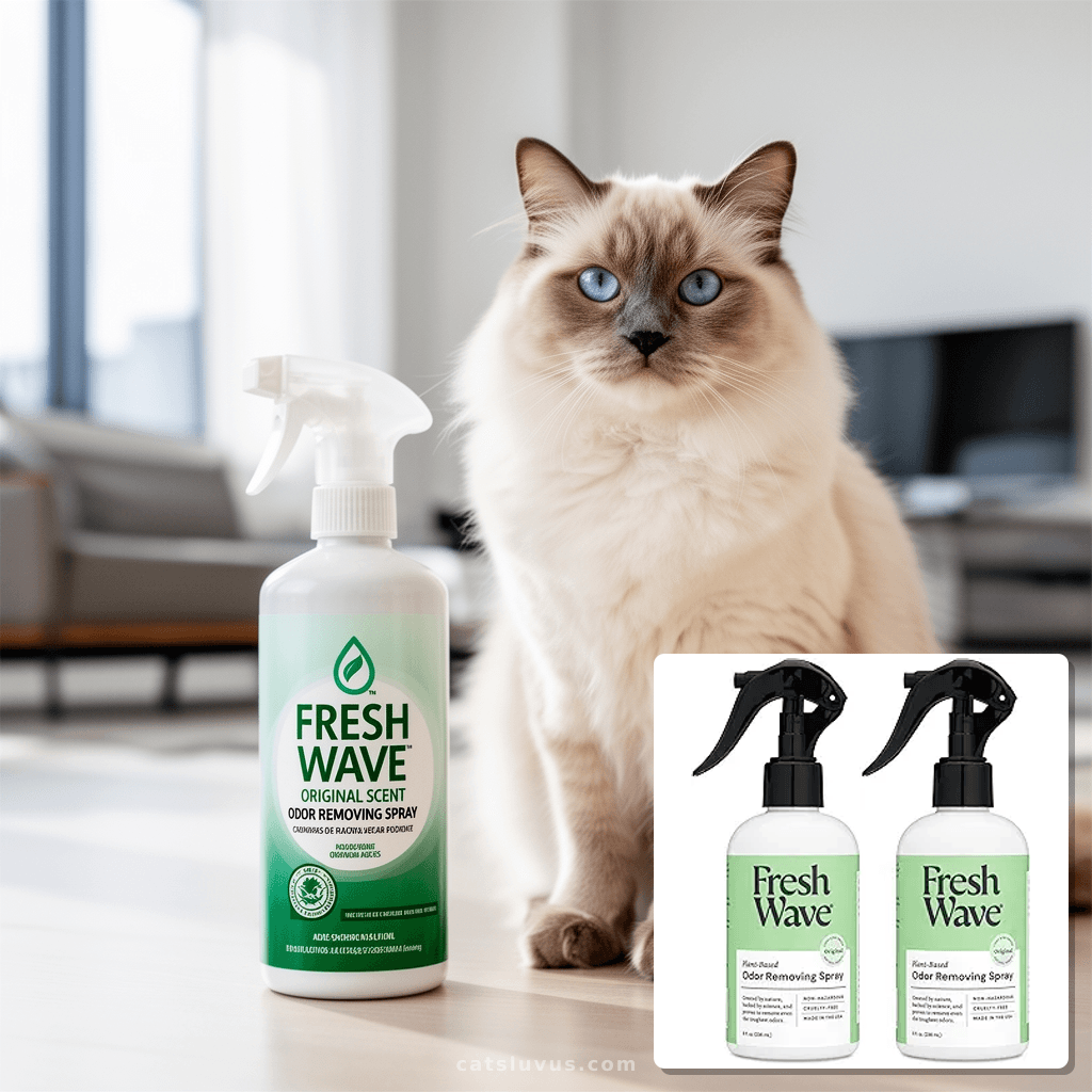 Arm & Hammer Litter Deodorizing Spray - 21.5 oz with cat - professional product lifestyle photo