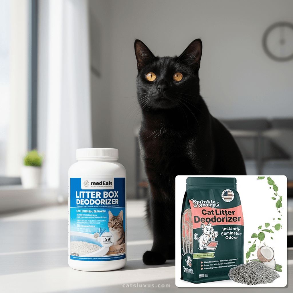 Litter Box Deodorizer | Cat Litter Deodorizer | Smell with cat - professional product lifestyle photo