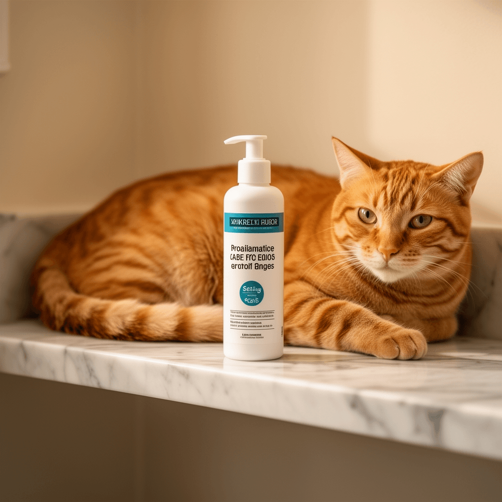 Kitty Poo Club monthly cat litter subscription box with cat - professional product lifestyle photo