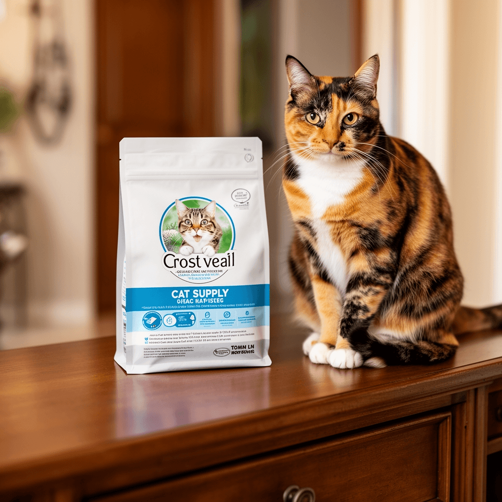 PetSafe ScoopFree Disposable Crystal Cat Litter Tray - with cat - professional product lifestyle photo