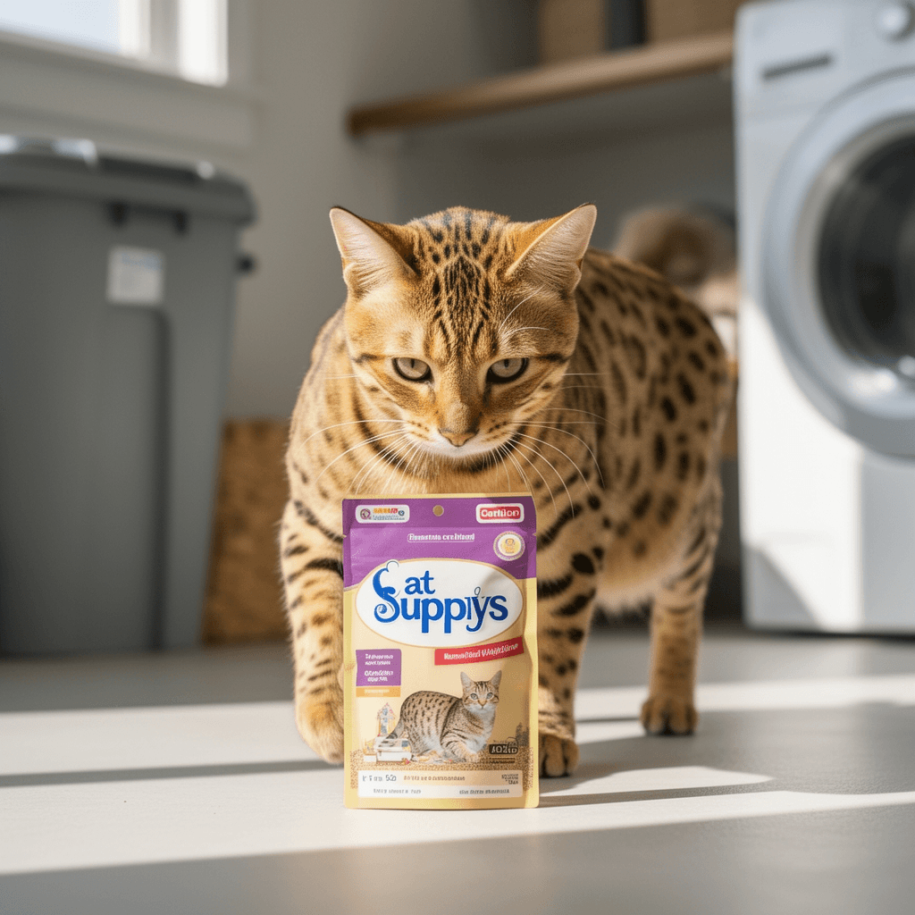 Fresh Step Clumping Cat Litter with cat - professional product lifestyle photo