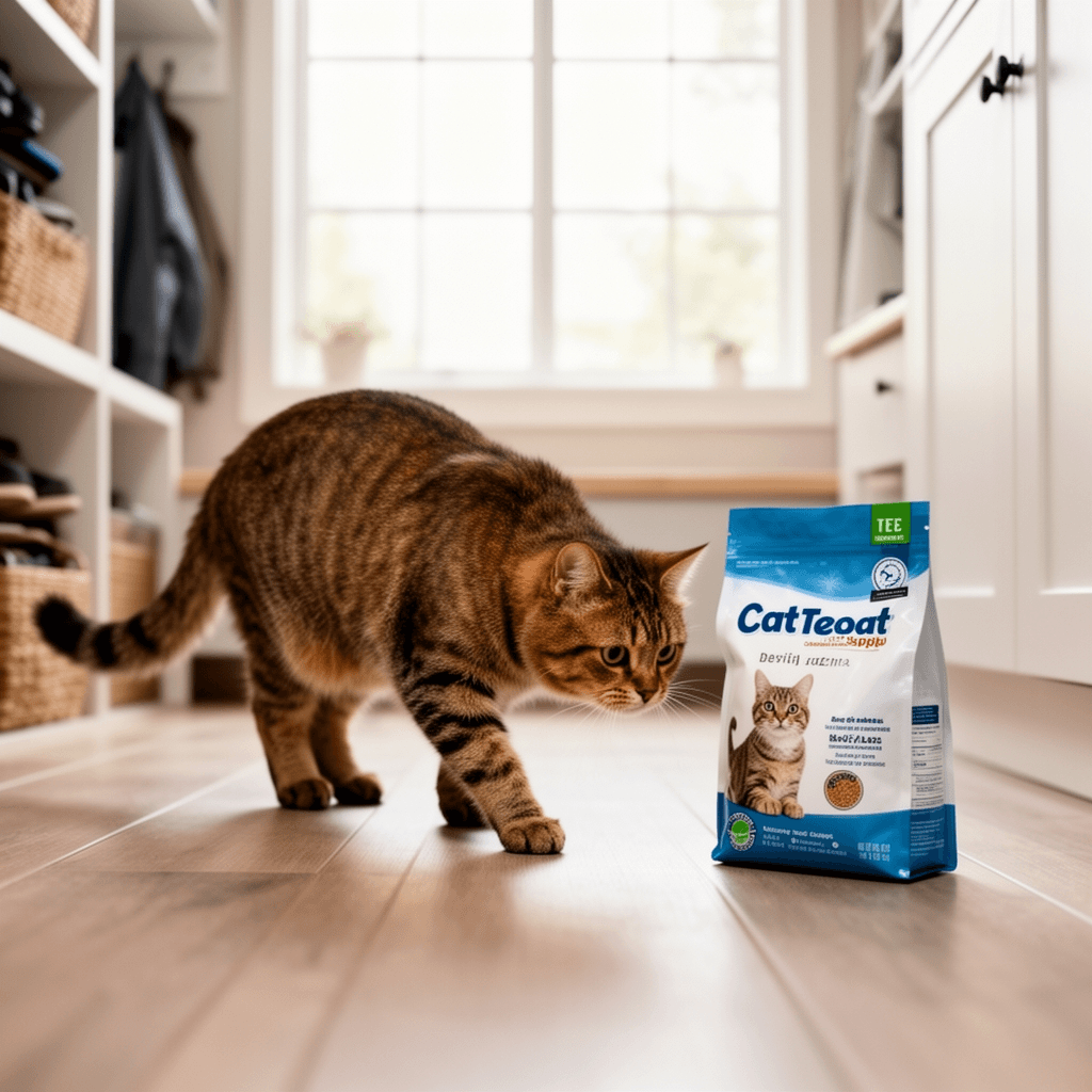 Arm & Hammer Cat Litter Deodorizer Double Duty with cat - professional product lifestyle photo