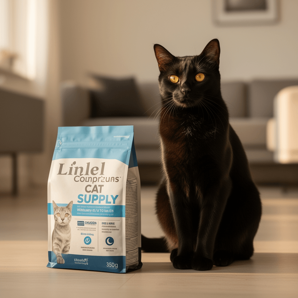 Nature's Miracle Litter Box Deodorizer with cat - professional product lifestyle photo