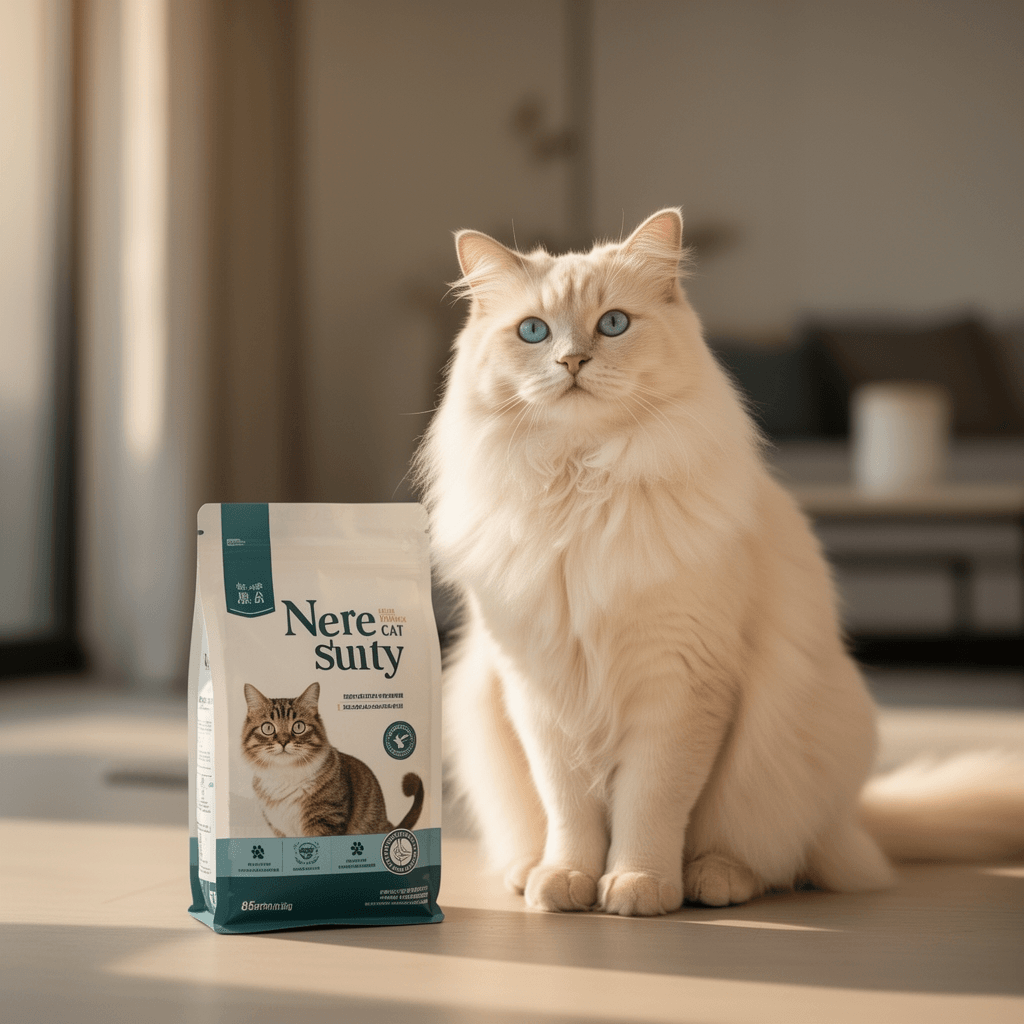 WePet Cat Litter Scoop with cat - professional product lifestyle photo