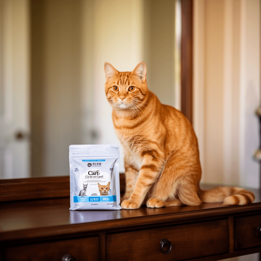 UFECODO Fast Sifting Cat Litter Scoop with Holder Stand with cat - professional product lifestyle photo