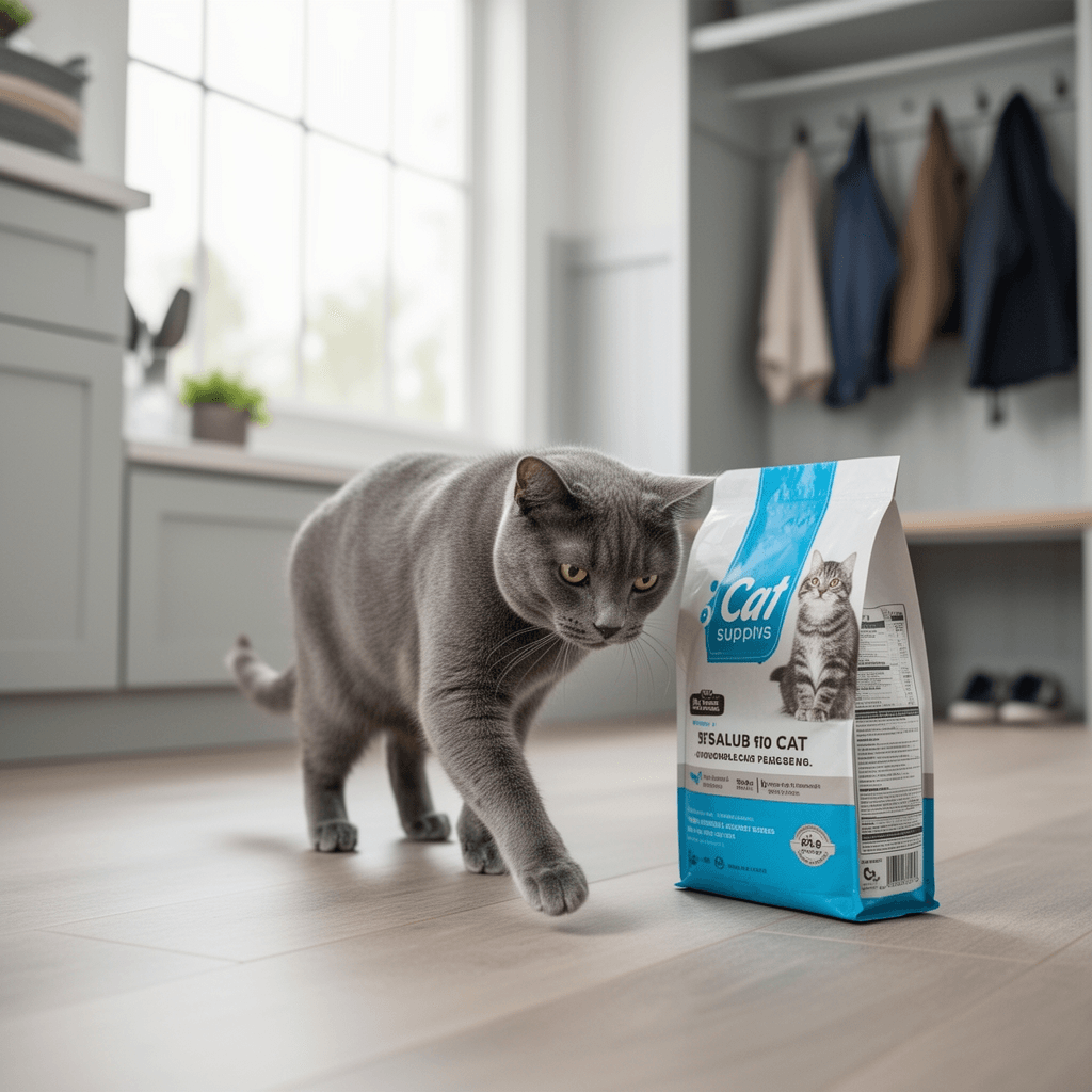 Fresh Step Clumping Cat Litter with cat - professional product lifestyle photo