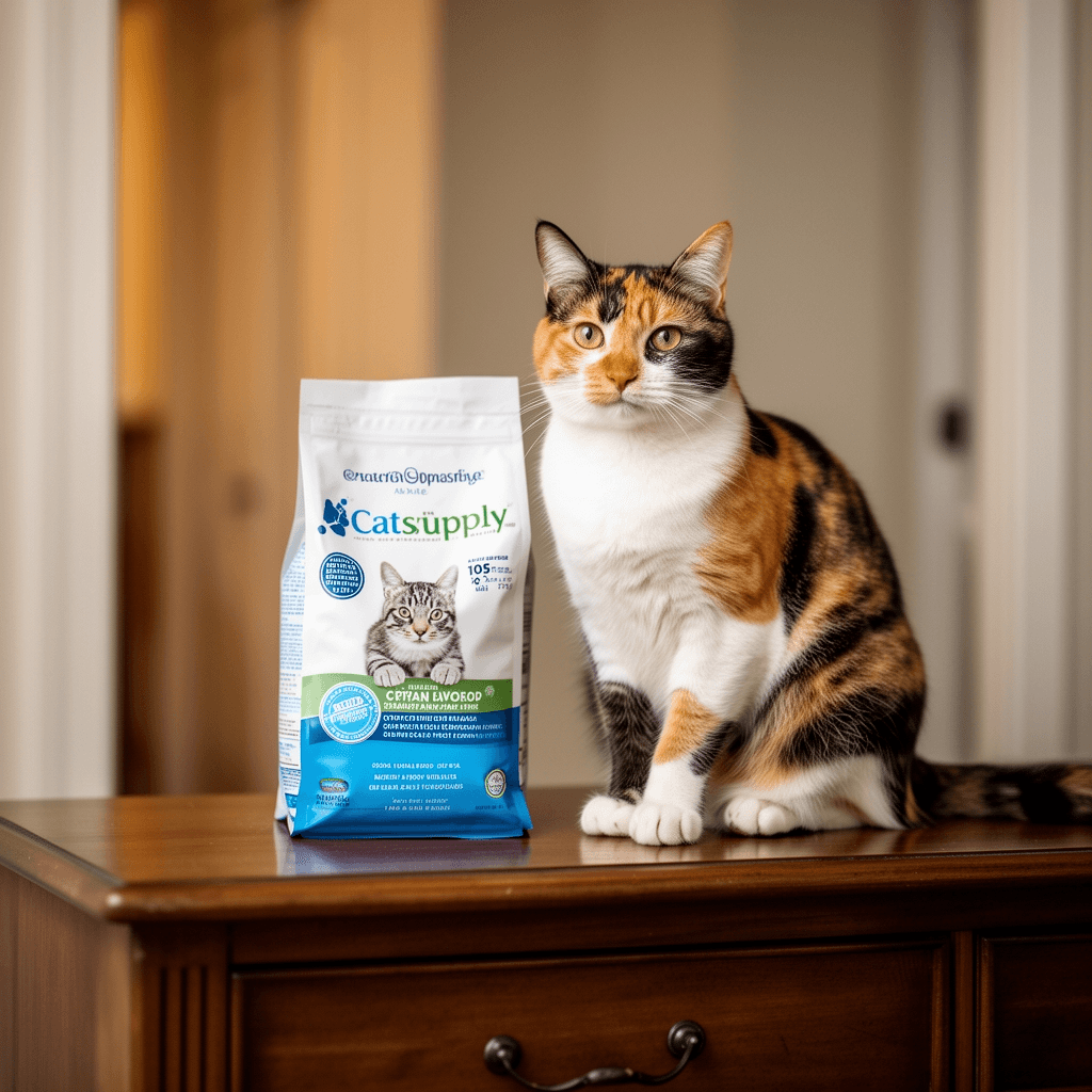 Depets Cat Litter Scoop with cat - professional product lifestyle photo