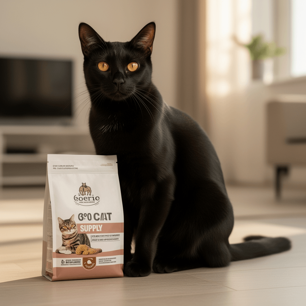 Depets Cat Litter Scoop with cat - professional product lifestyle photo