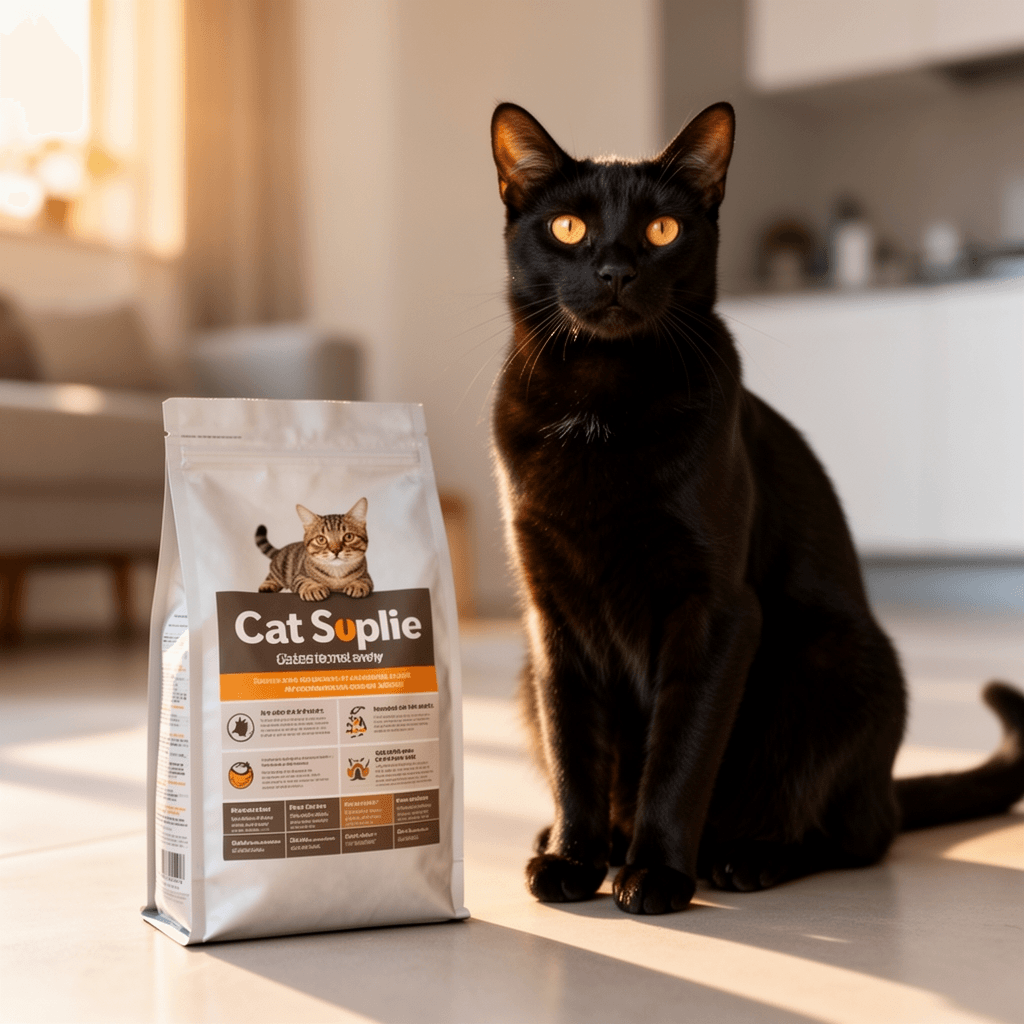 WePet Cat Litter Scoop with cat - professional product lifestyle photo