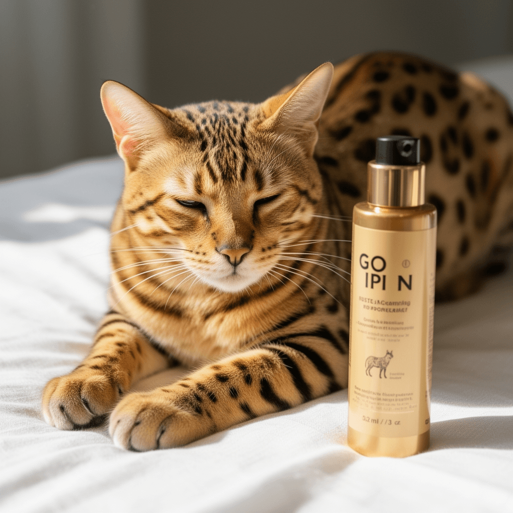 Nature’s Miracle Foam Litter Box Cleaner with cat - professional product lifestyle photo