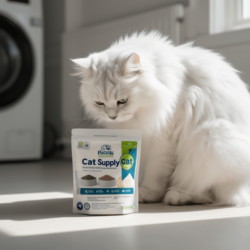 Fresh Step Cat Litter Box Odor Eliminating Spray - Odor with cat - professional product lifestyle photo
