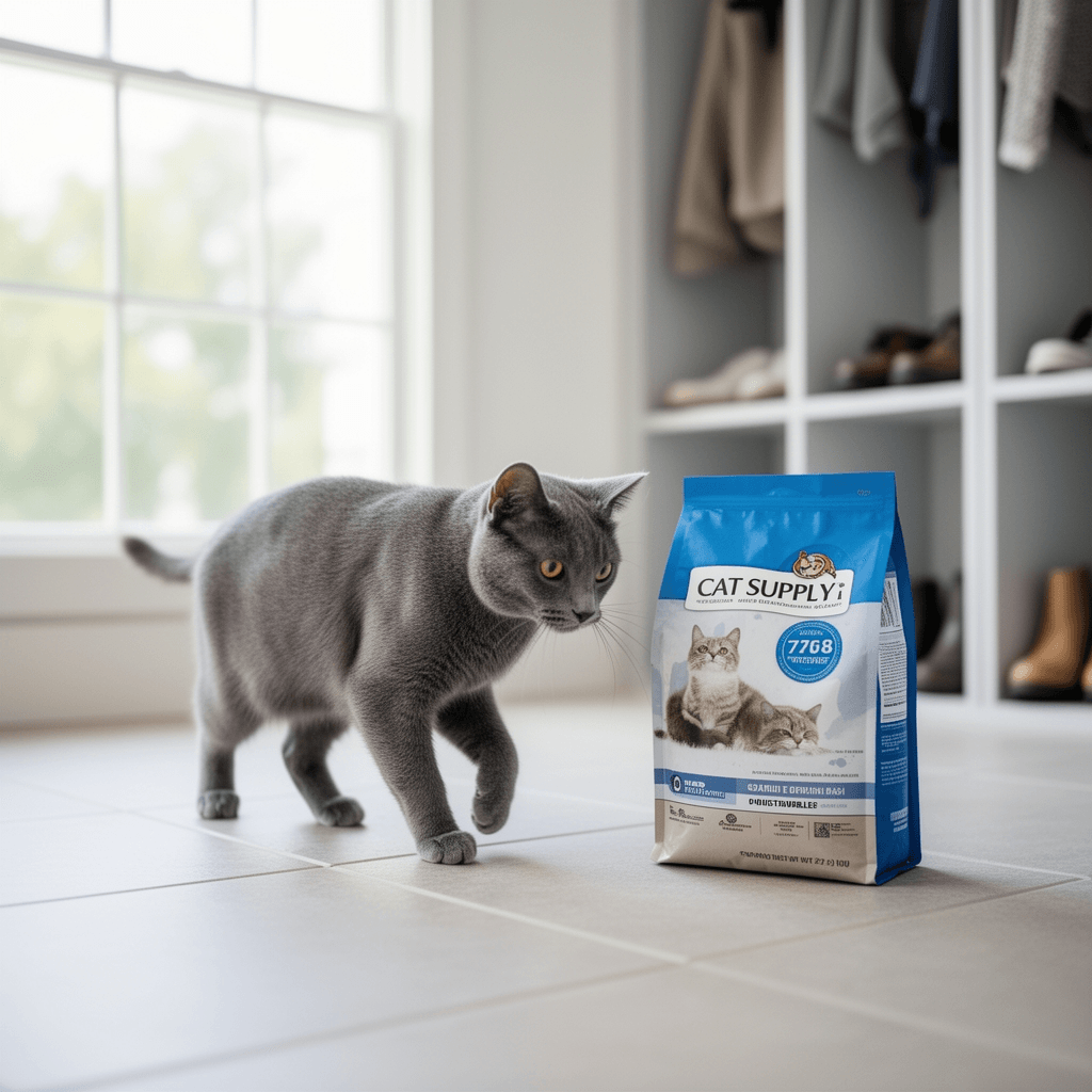 Litter Zero Premium Cat Litter Disposal System with cat - professional product lifestyle photo