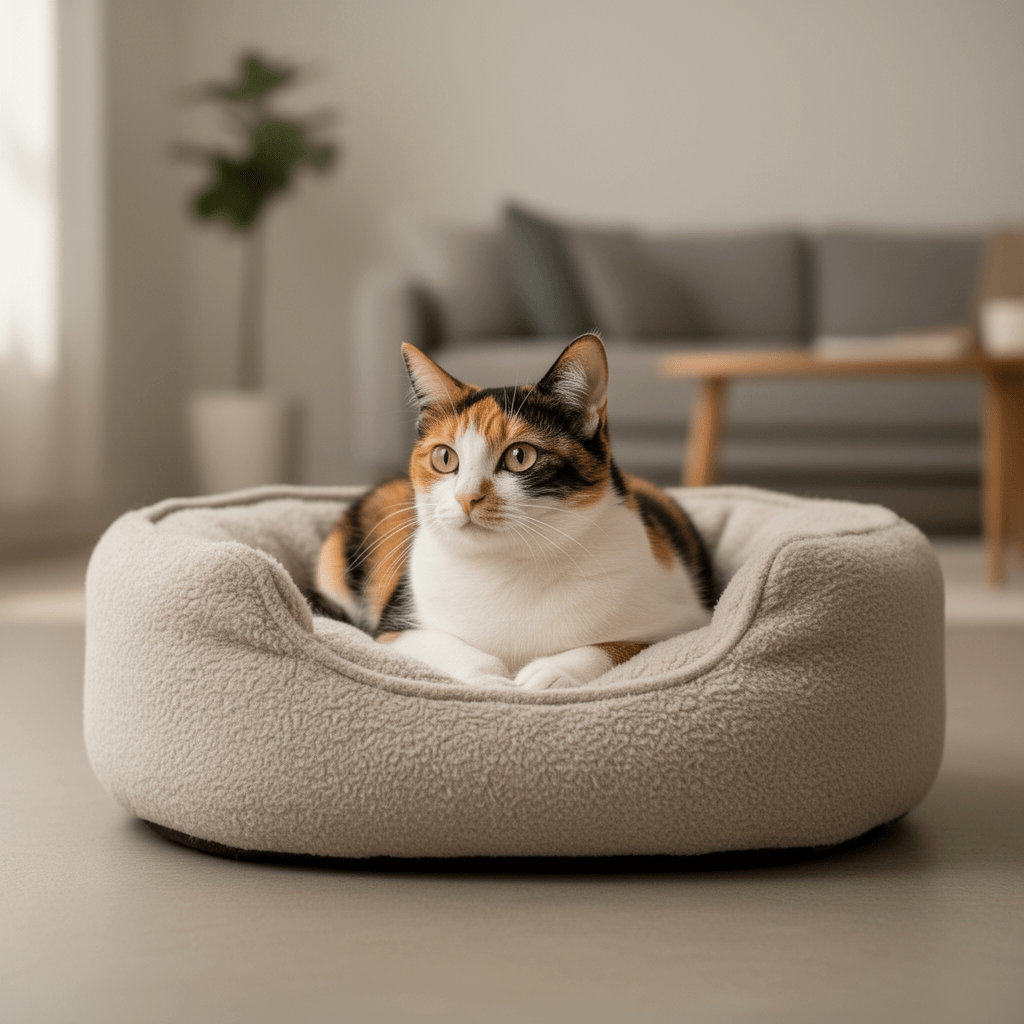 GORILLA GRIP Cat Litter Box Mat with cat - professional product lifestyle photo