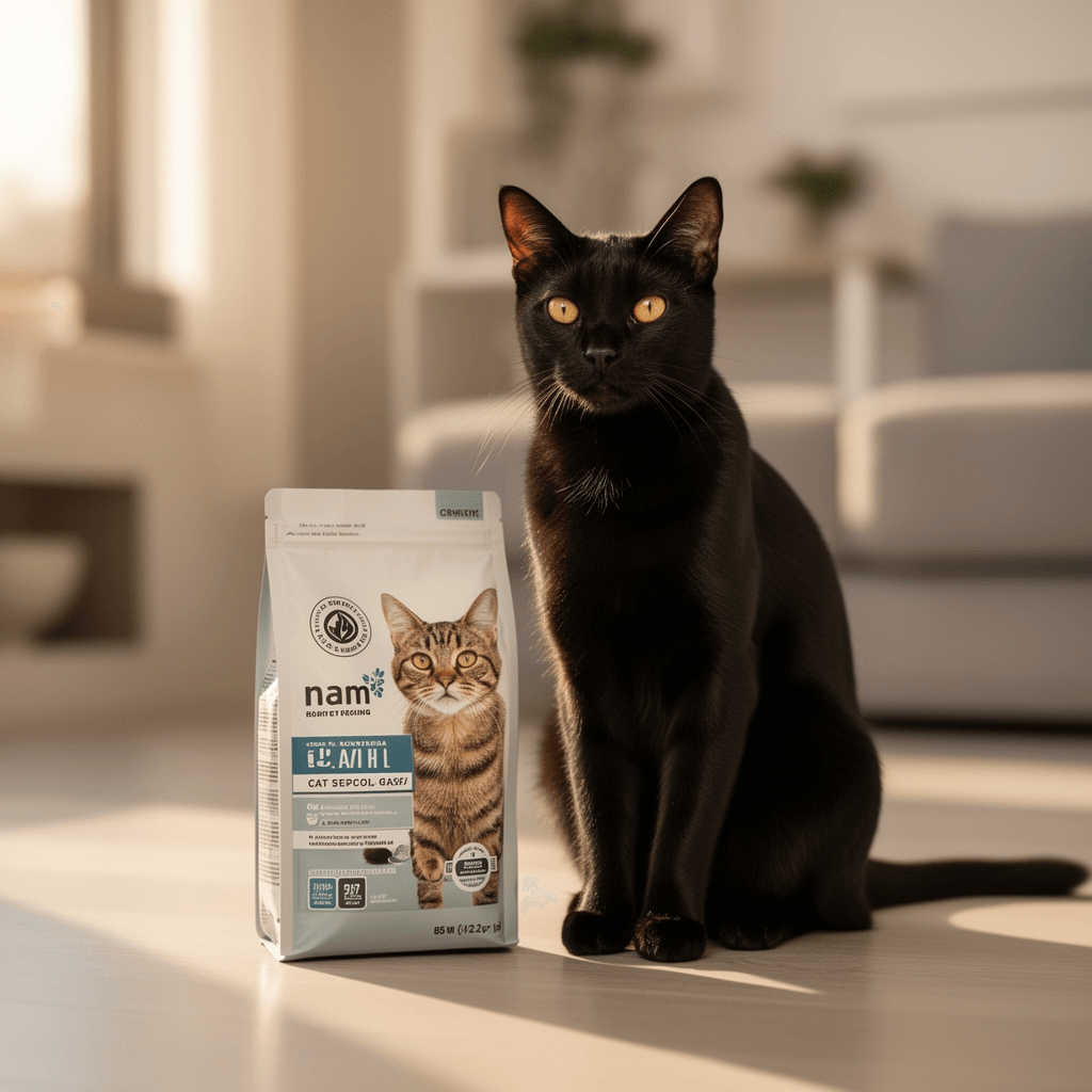 Vitisyao 4-in-1 Cat Litter Scoop with Holder with cat - professional product lifestyle photo