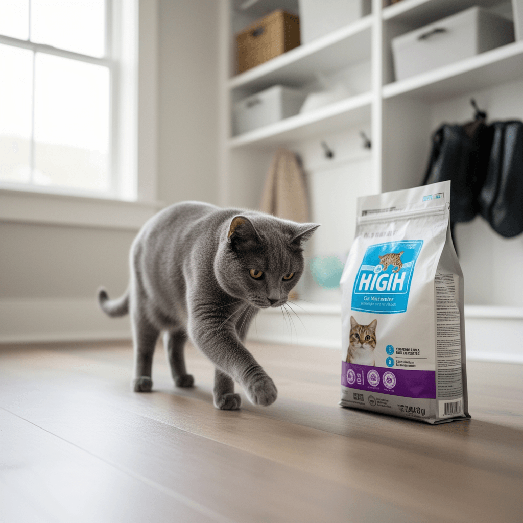 Depets Cat Litter Scoop with cat - professional product lifestyle photo