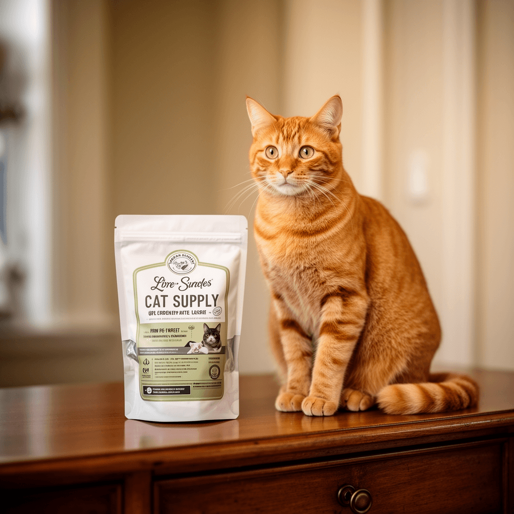 Depets Cat Litter Scoop with cat - professional product lifestyle photo