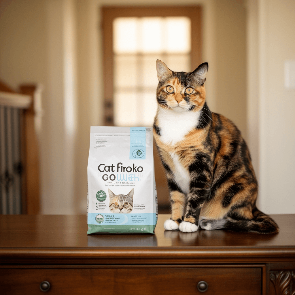 WePet Cat Litter Scoop with cat - professional product lifestyle photo