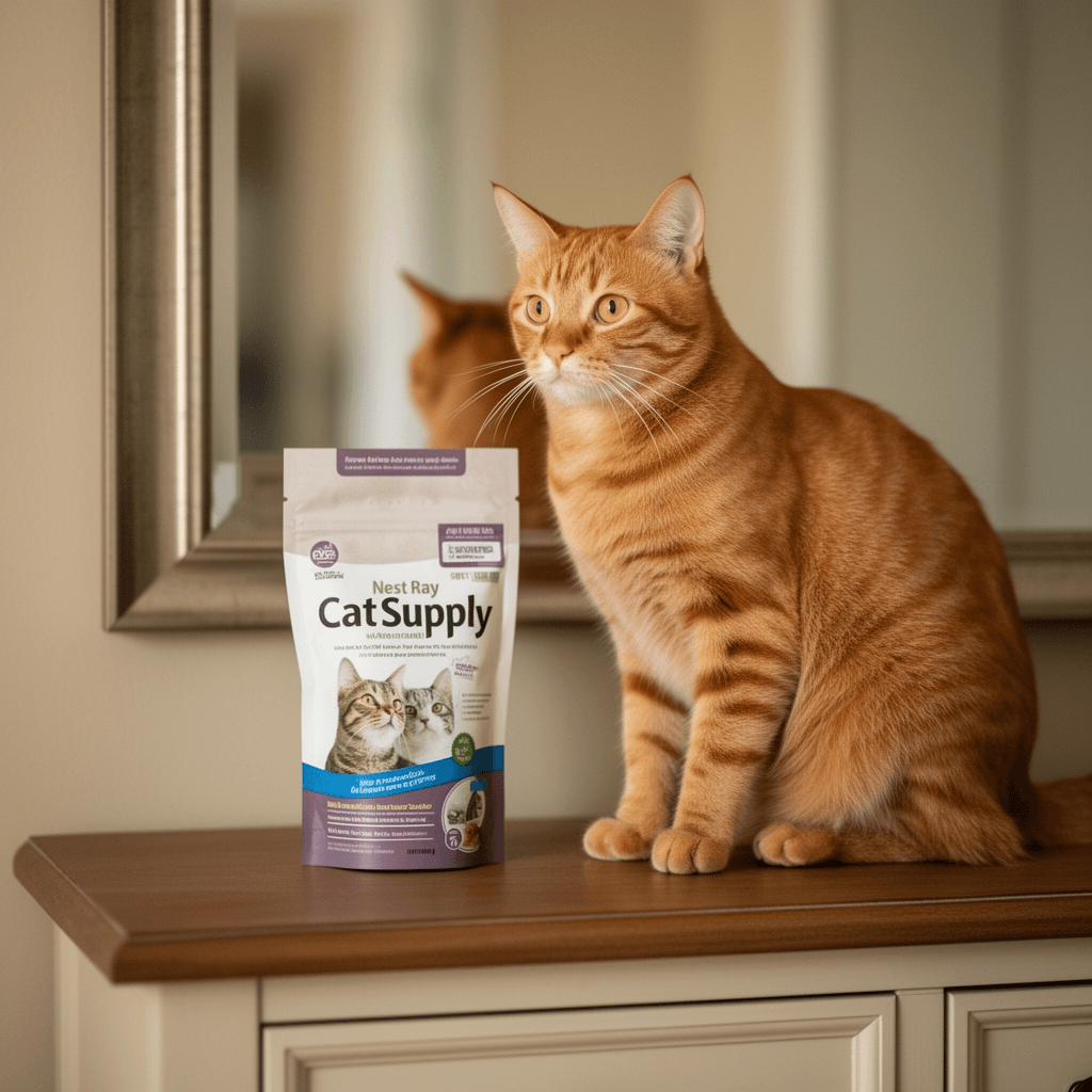Depets Cat Litter Scoop with cat - professional product lifestyle photo