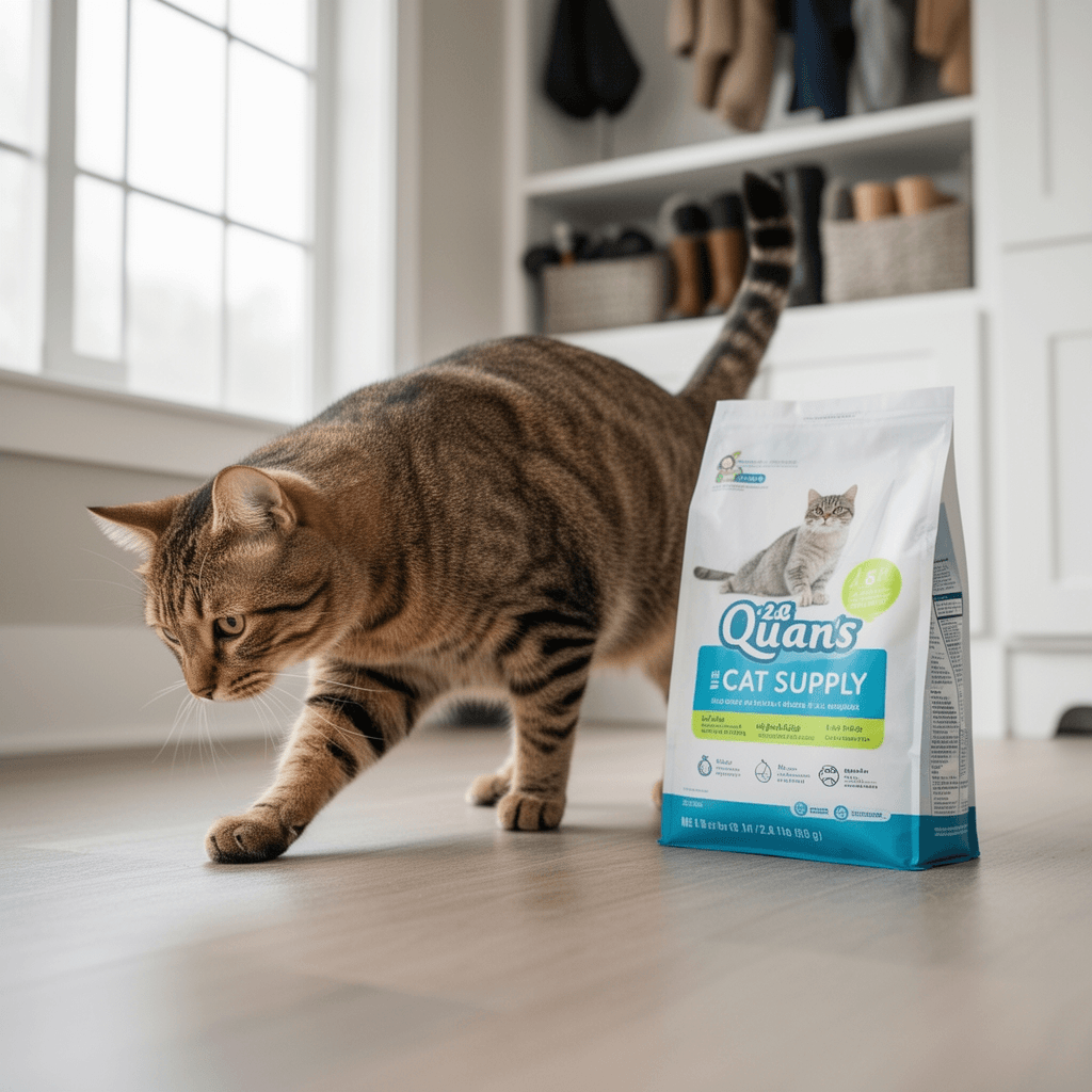 Litter Care - A Non-Stick Spray Coating for The Litter Box with cat - professional product lifestyle photo