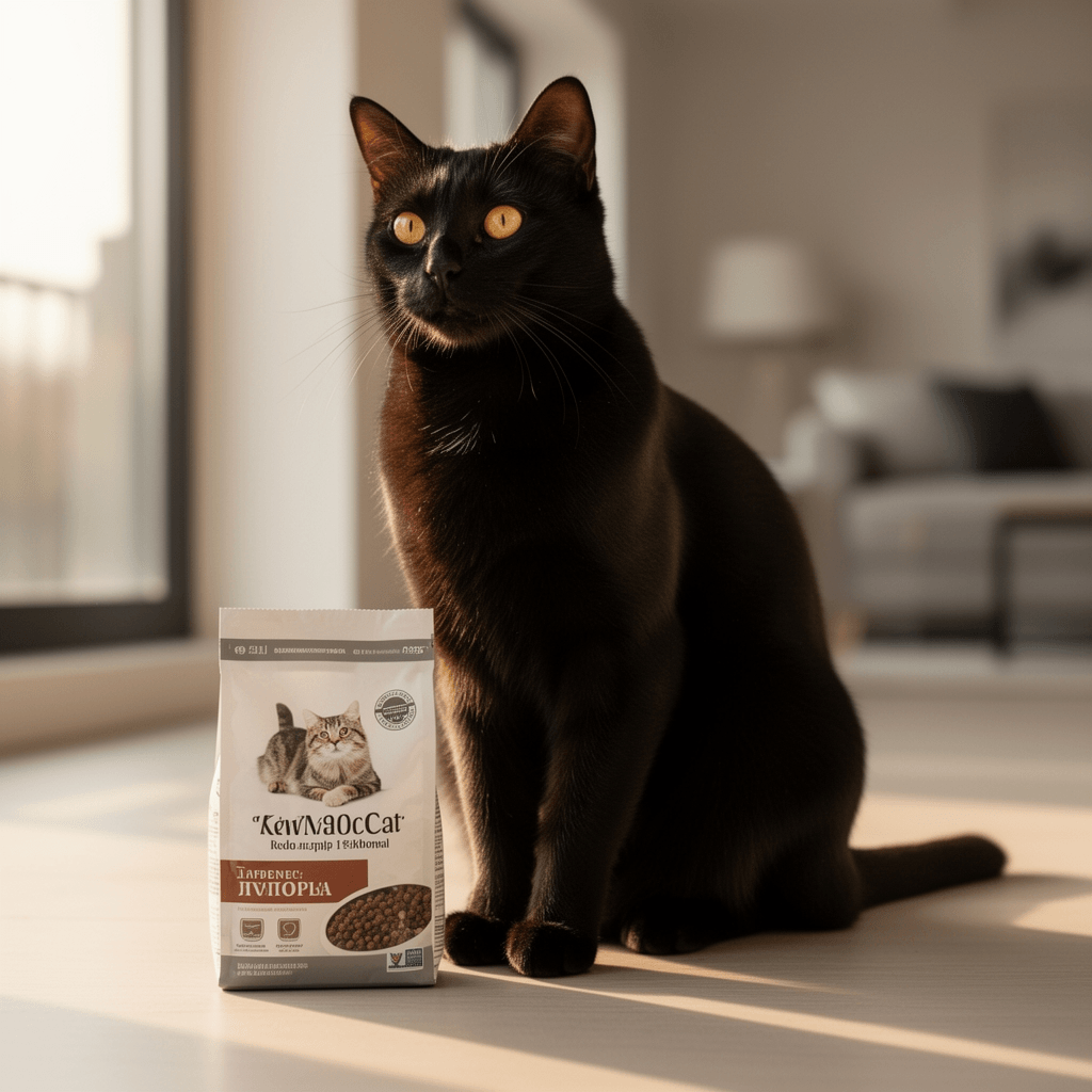 CatGuru Premium Cat Litter Scoop Holder – Heavy-Duty Scooper with cat - professional product lifestyle photo