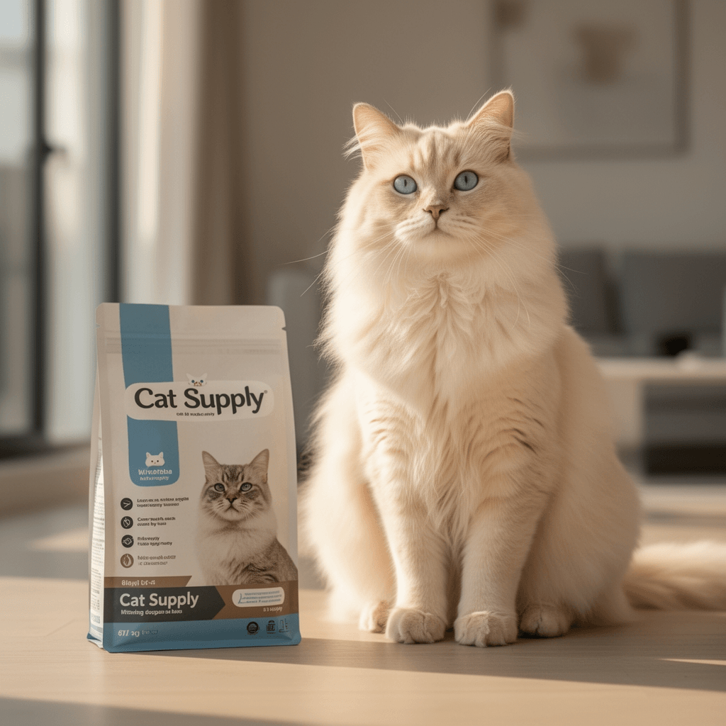 ARMATY 2-in-1 Pooper Scooper with Bag Attachment with cat - professional product lifestyle photo