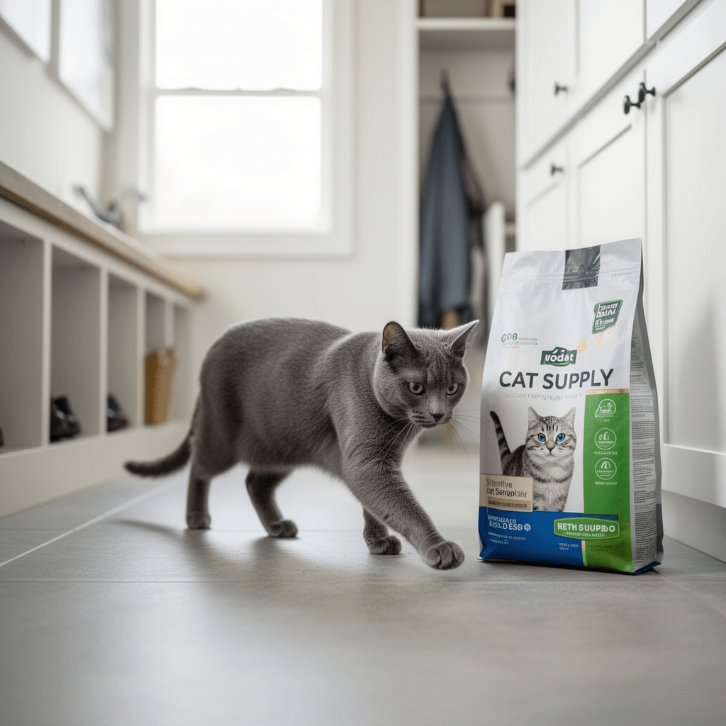 IRIS USA Large Top Entry Cat Litter Box with Lid Enclosed with cat - professional product lifestyle photo