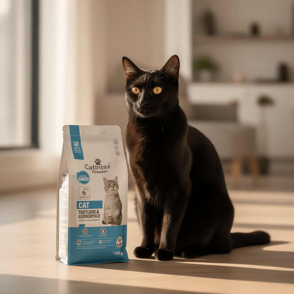 WePet Cat Litter Scoop with cat - professional product lifestyle photo
