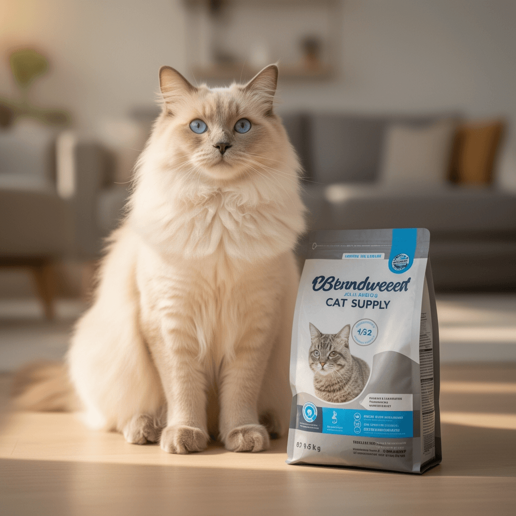 Cat Litter Scoop with cat - professional product lifestyle photo