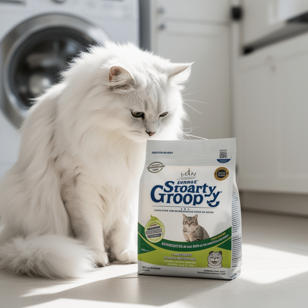 Bokon 6 Pack Disposable Cat Litter Scoop with Wide Slats with cat - professional product lifestyle photo