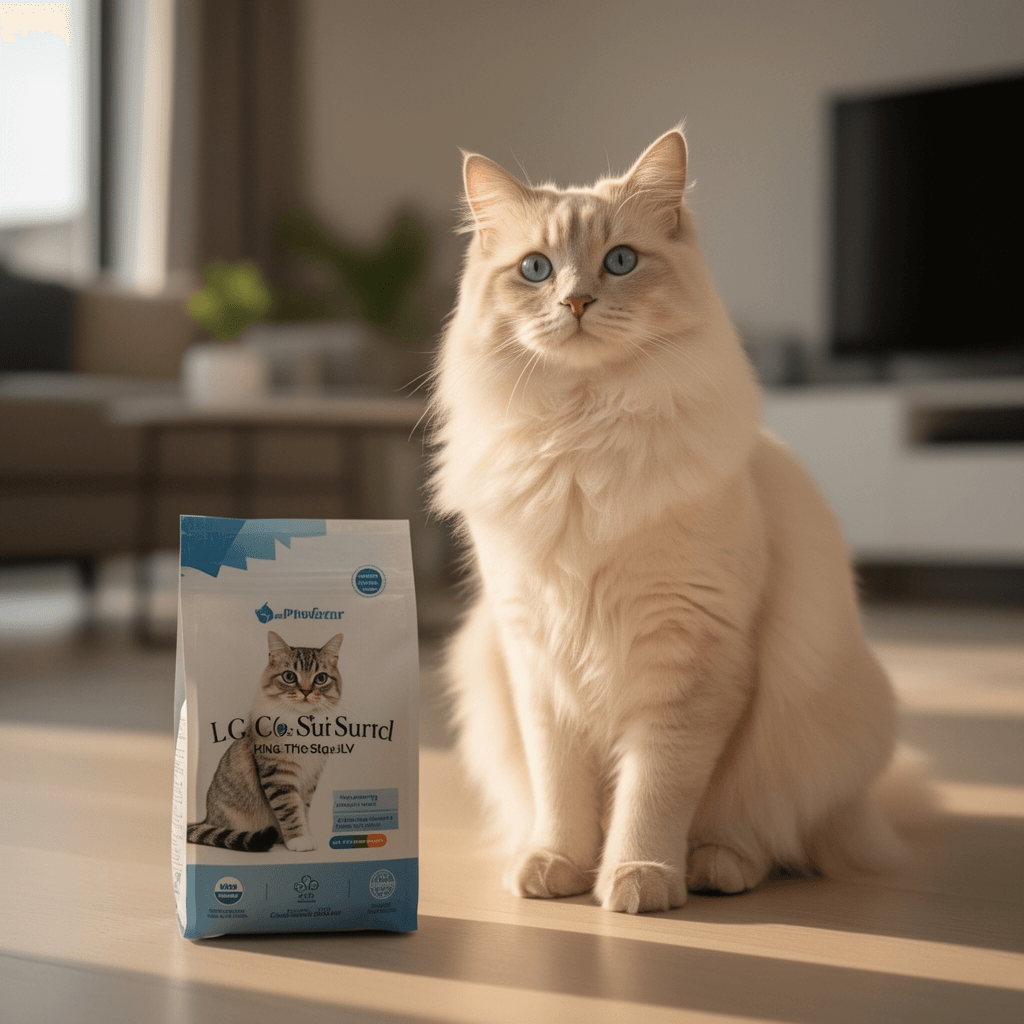 SunGrow Large Cat Litter Scoop with cat - professional product lifestyle photo