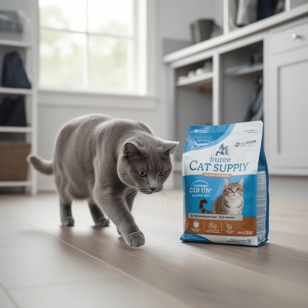 Depets Cat Litter Scoop with cat - professional product lifestyle photo