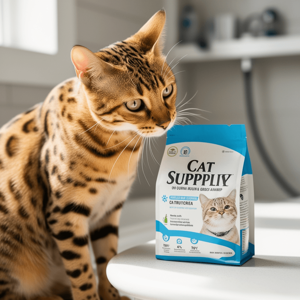 Yangbaga Metal Cat Litter Scoop with Deep Shovel&Long Handle with cat - professional product lifestyle photo