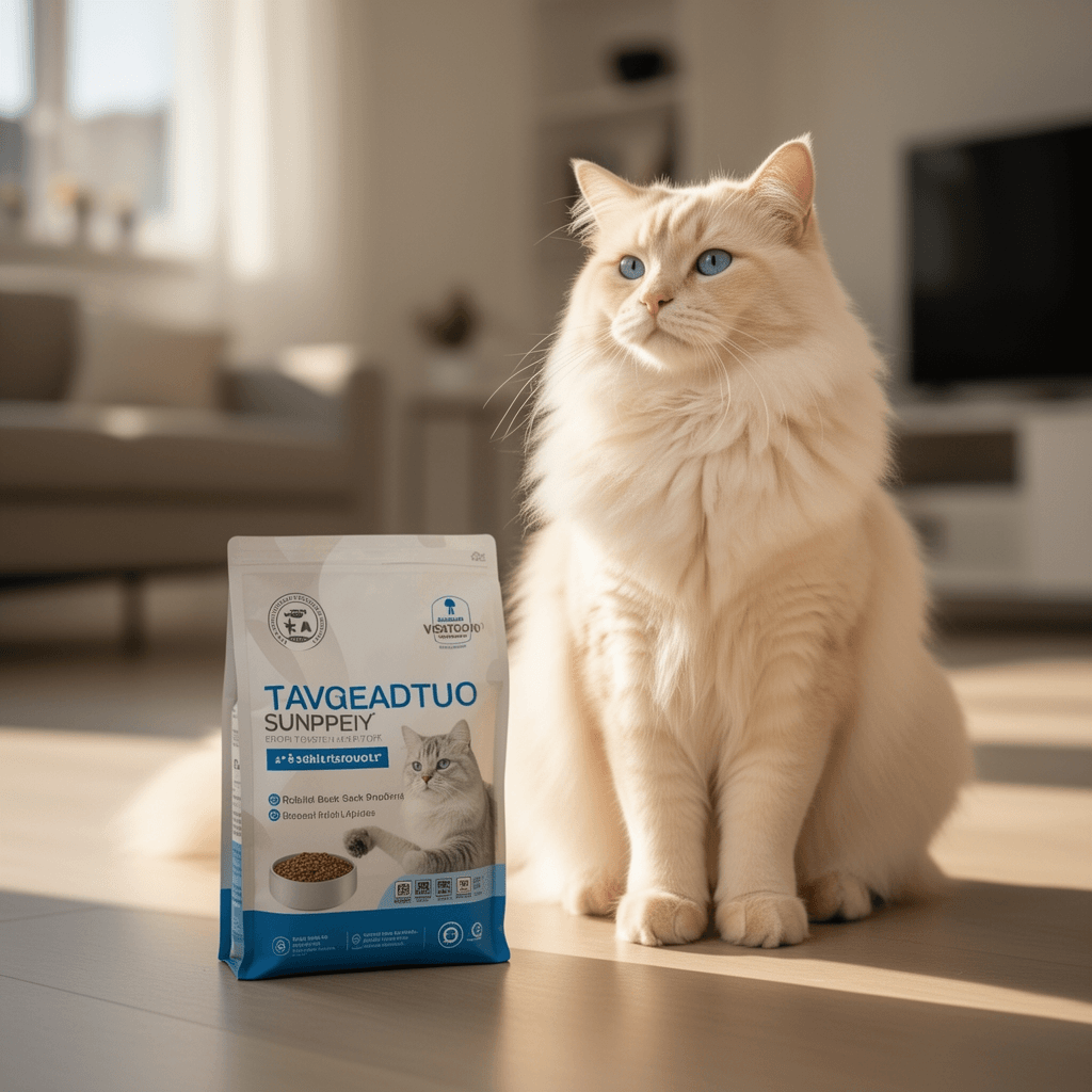 Fresh Step 4 in 1 Deluxe Cat Litter Cleanup Kit - Kitty with cat - professional product lifestyle photo
