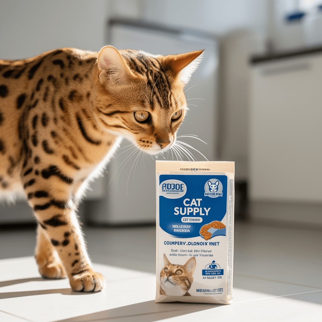 itPlus Cat Litter Scoop with cat - professional product lifestyle photo