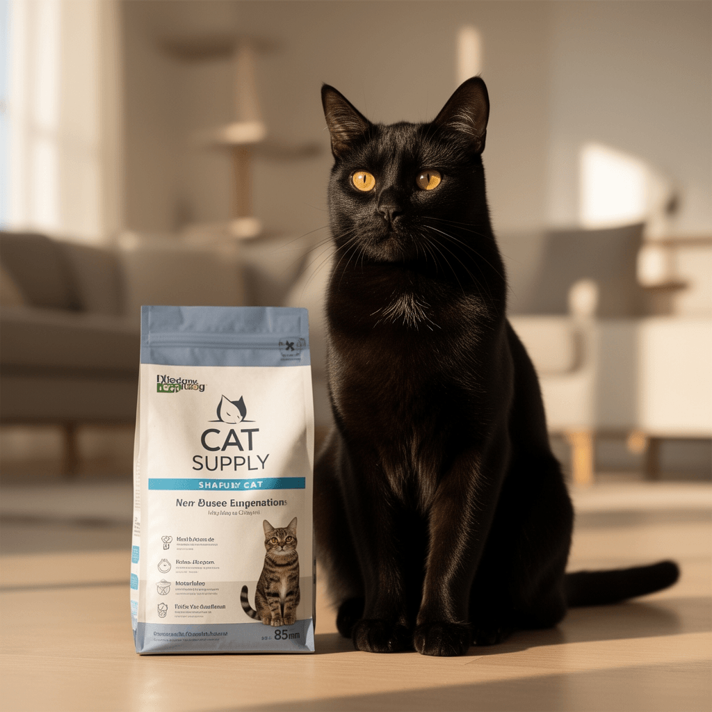 Depets Cat Litter Scoop with cat - professional product lifestyle photo