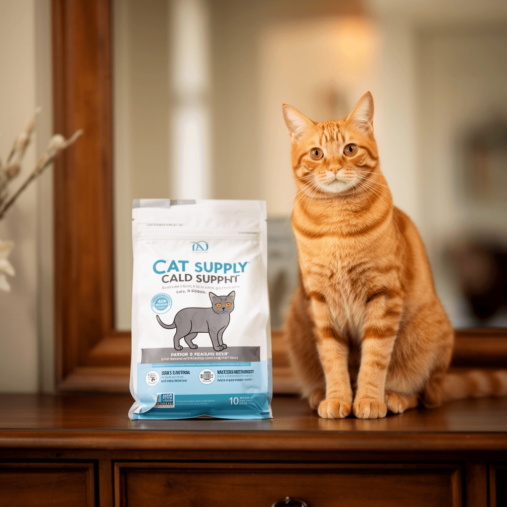 Esamploe Cat Litter Scooper with Trash Container with cat - professional product lifestyle photo