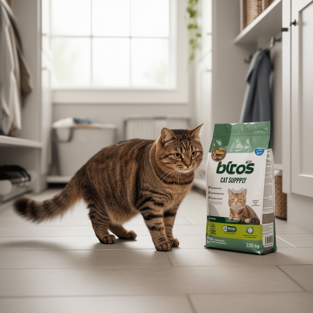 Sprinkle & Sweep Metal Cat Litter Scoop - Heavy Duty Litter with cat - professional product lifestyle photo