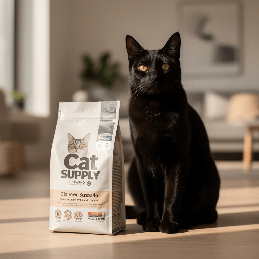 [2026 Version]Efficient Metal Cat Litter Scoop- Stainless with cat - professional product lifestyle photo