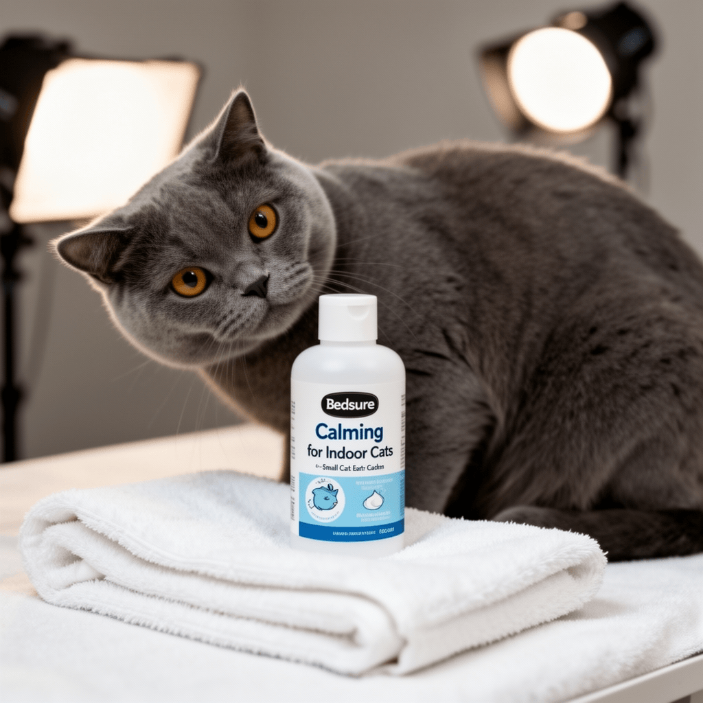 Bedsure Calming Cat Beds for Indoor Cats - Small Cat Bed with cat - professional product lifestyle photo
